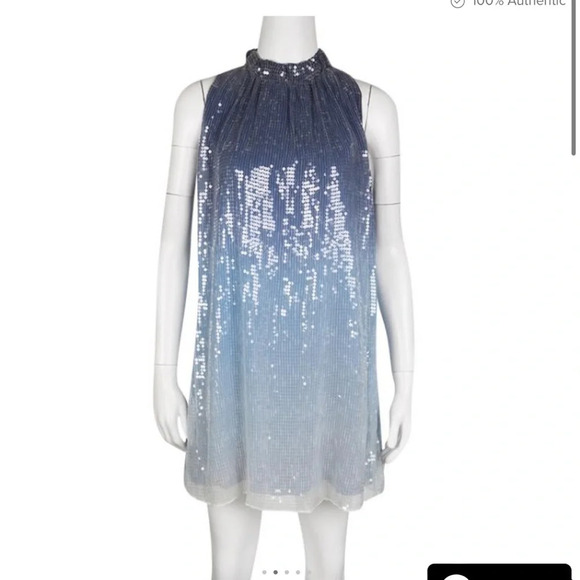 Alice+Olivia silk sequined dress size M NWOT - Picture 2 of 9